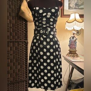 Le Chateau Vintage Black and White Polka Dot Dress